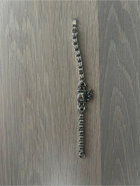 Brighton Retired Love Is a Heart Beat Bracelet Silver Red Hearts Vintage